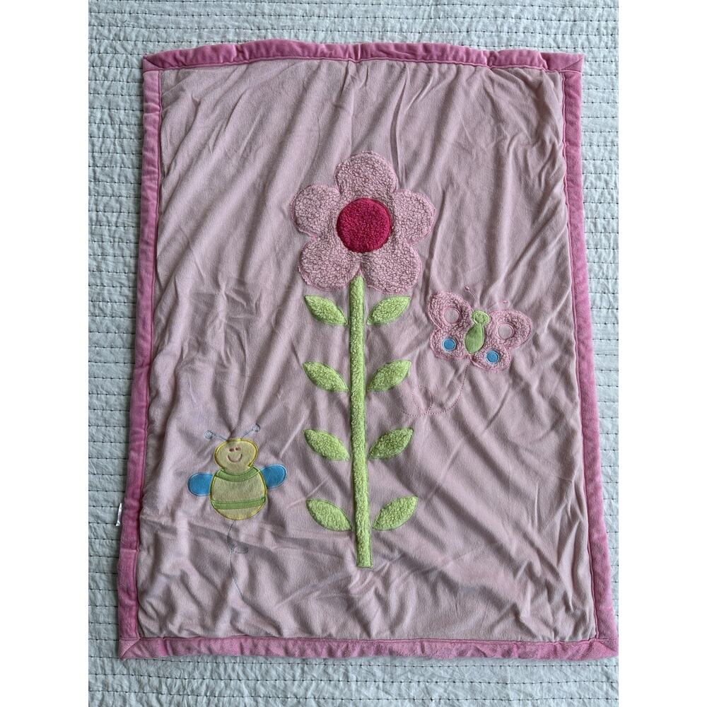 Eastpoint Baby Blanket Pink Flower Bee Butterfly East Point Floral